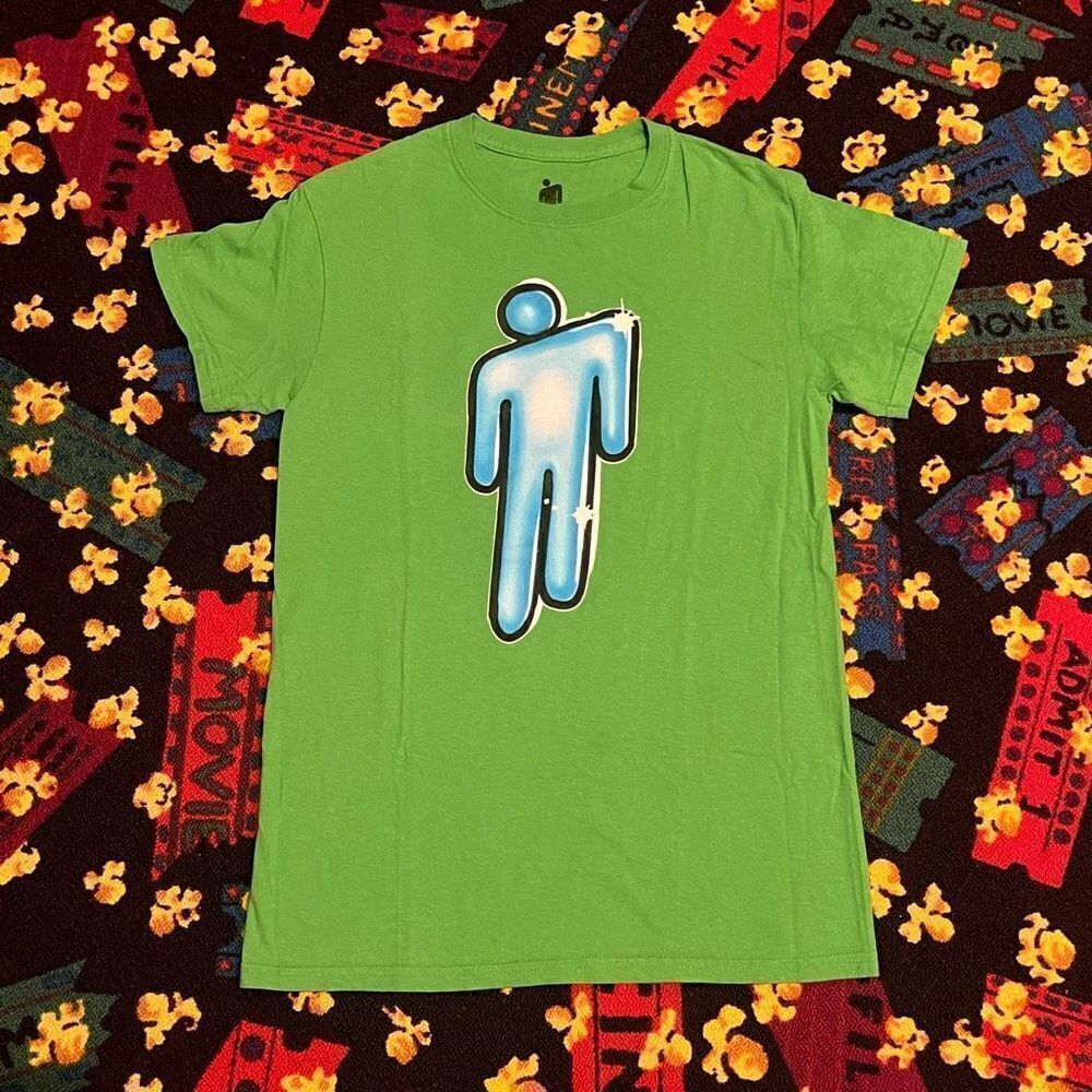 Official Billie Eilish Merchandise Green Graffiti Blohsh Tee Shirt / Size M